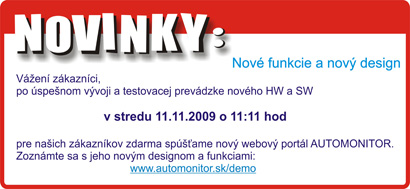 Nov&yacute; Automonitor web